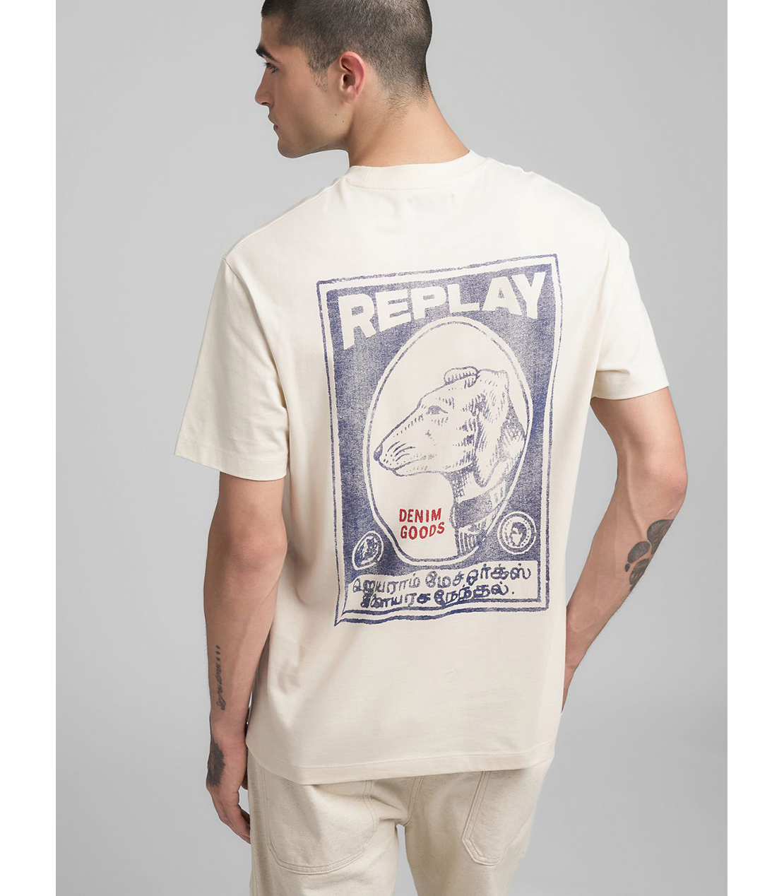 リラックスフィット ヘビーコットンジャージー VINTAGEグラフィックTシャツ 詳細画像 アイボリー 7